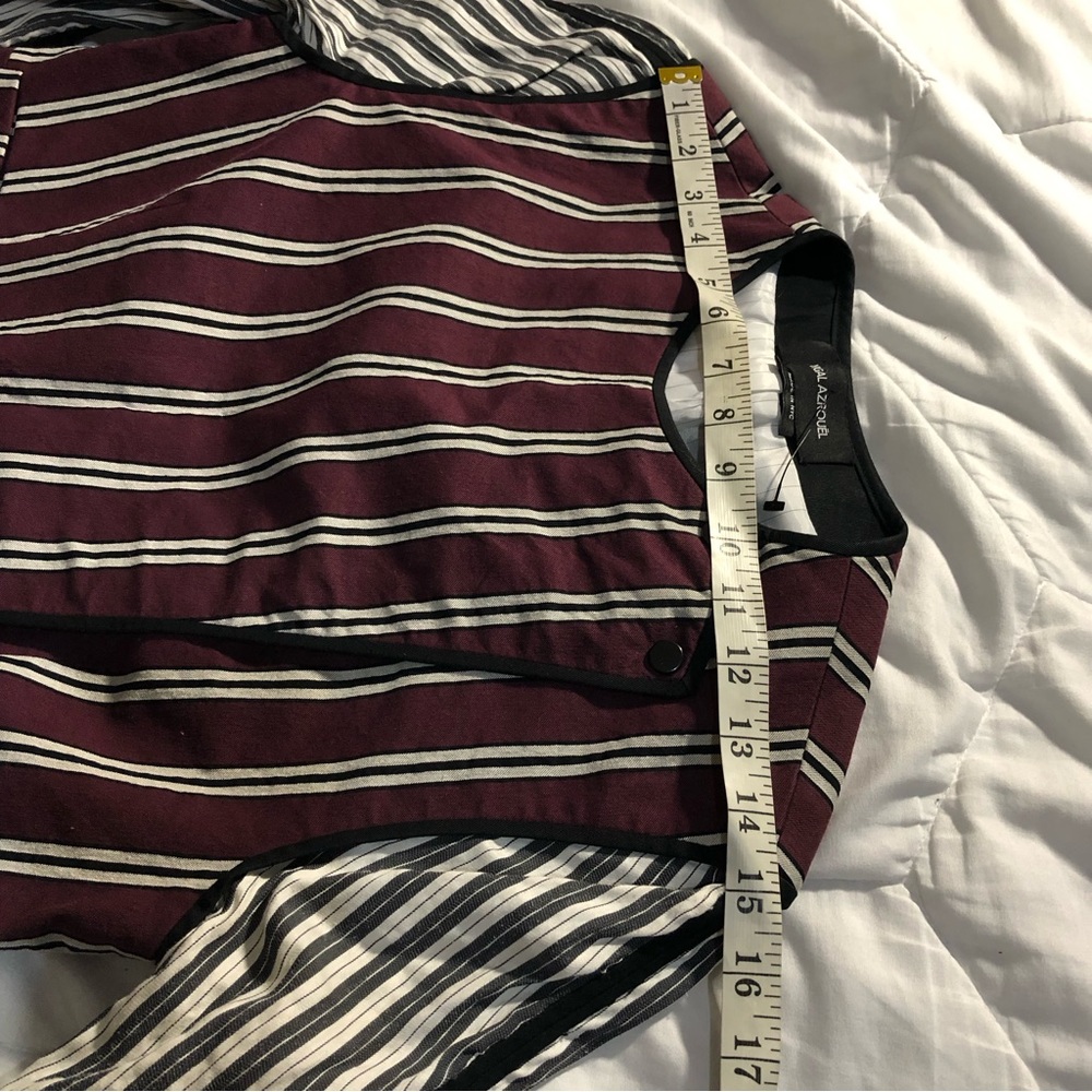 Yigal azrouel linen blend colorblock stripes Moto jacket - Picture 8 of 12